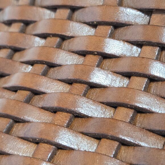 Vintage Ellepi Woven Bucket Bag Brown Leather Crossbody Drawstring Cottagecore - Picture 16 of 16